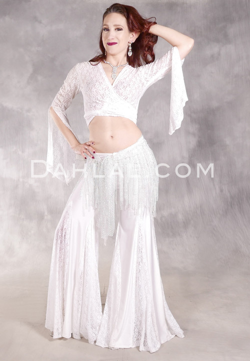 RETRO REVIVAL Top and Pants Set - Ivory and White