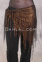 STARLIT Rhinestone Deep V Hip Shawl - Black with Coppery Gold Rhinestones