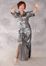 Fifi Abdo's Galabaya Dress - Metallic Silver