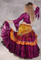 MOONLIGHT AVALON 25 Yard Silk Tiered Ruched Skirt - Magenta, Gold, Orange and Blue