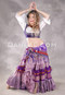MOONLIGHT AVALON 25 Yard Silk Tiered Ruched Skirt - Lavender, Purple, Tan, Gold and Silver