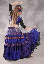 MOONLIGHT AVALON 25 Yard Silk Tiered Ruched Skirt - Royal Blue, Navy, Multi-color, Sand, Wine and Ivory