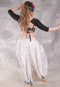 BEYOND THE DESERT Silk Blend Pocket Harem Pant - White, Black and Gray