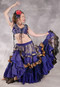 MOONLIGHT AVALON 25 Yard Silk Tiered Ruched Skirt - Royal Blue, Navy and Gold