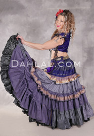 MOONLIGHT AVALON 25 Yard Silk Tiered Ruched Skirt - Navy, Gray, Charcoal, Dusty Lavender and Gold