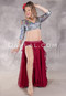 Ruffled Sparkle Double Chiffon Skirt - Wine