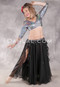 Ruffled Sparkle Double Chiffon Skirt - Black