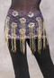 Egyptian Lace Hip Wrap - Dusty Blue Violet and Gold