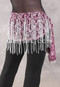 Egyptian Lace Hip Wrap - Wine and Pink with Silver and Amethyst