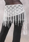 Egyptian Lace Hip Wrap - White, Silver and Yellow with Silver