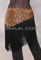 Lycra Fringe Hip Scarf - Leopard Print with Black