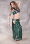 LUNA JADE Draped Silk Brocade Harem Pant - Green, Silver and Plum