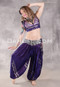 LUNA JADE Draped Silk Brocade Harem Pant - Purple, Silver and Copper