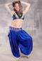 LUNA JADE Draped Silk Brocade Harem Pant - Royal Blue, Fuchsia and Silver