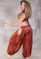 LUNA JADE Draped Silk Brocade Harem Pant - Rust with Silver