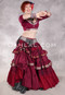 MOONLIGHT AVALON 25 Yard Silk Tiered Ruched Skirt - Wine, Black, Ivory and Sand