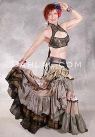 MOONLIGHT AVALON 25 Yard Silk Tiered Ruched Skirt - Sage, Warm Taupe, Cream, Rust, Black and Celery