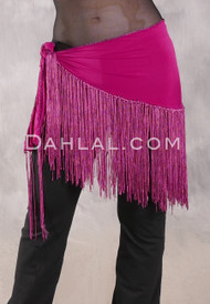 Lycra Fringe Hip Scarf - Magenta