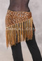 Lycra Fringe Hip Scarf - Leopard Print with Black, Ivory and Goldenrod