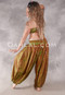 LUNA JADE II Silk Brocade Harem Pant and Large Sari Halter Top Set - Spring Green, Burnt Orange and Silver