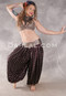 LUNA JADE II Silk Brocade Harem Pant and Medium Sari Halter Top Set - Black, Purple and Silver Paisley