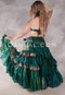 MOONLIGHT AVALON 25 Yard Silk Tiered Ruched Skirt - Emerald, Green, Copper and Cream