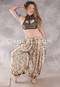 BEYOND THE DESERT Silk Blend Pocket Harem Pant - Olive and Ivory