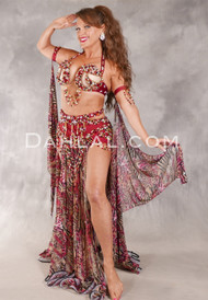 CHERRY BLOSSOM WILD Egyptian Costume - Wine, Gold, Black and White