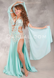 FROSTED MINT JULEP Egyptian Costume - Aqua, White, Silver and Gold