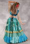 MOONLIGHT AVALON 25 Yard Silk Tiered Ruched Skirt - Seafoam, Aqua, Blue, Gold and Silver