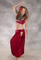 LUNA JADE Draped Silk Brocade Harem Pant - Red and Black