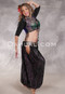 LUNA JADE Draped Silk Brocade Harem Pant - Almost Black with Silver