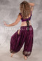 LUNA JADE Draped Silk Brocade Harem Pant - Deep Plum with Silver