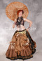 MOONLIGHT AVALON 25 Yard Silk Tiered Ruched Skirt - Rich Tan, Gold, Silver and Black