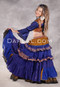 MOONLIGHT AVALON 25 Yard Silk Tiered Ruched Skirt - Royal Blue, Gold, Light Copper and Mauve