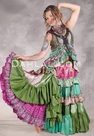 MOONLIGHT AVALON 25 Yard Silk Tiered Ruched Skirt - Mint, Spring Green, Lime, Hot Pink, Gold and Rose