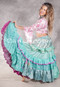 MOONLIGHT AVALON 25 Yard Silk Tiered Ruched Skirt - Mint, Seafoam, Hot Pink, Gold and Silver