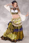 MOONLIGHT AVALON 25 Yard Silk Tiered Ruched Skirt - Olive, Lime, Navy, Cream and Gold