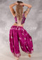BEYOND THE DESERT Silk Blend Pocket Harem Pant - Magenta, Ivory and Black