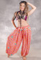BEYOND THE DESERT Silk Blend Pocket Harem Pant - Orange, Orchid and Deep Mint