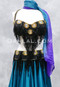 TAHIA Egyptian Beaded Bra and Belt Set - Black and Gold