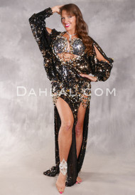 BELEDI YA HELWA Egyptian Dress - Black and Gold