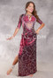 SUNRISE OVER LUXOR Egyptian Dress - Metallic Red on Black with Silver, Red and Wine