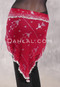 Egyptian Assuit Wide Row Beaded Hip Scarf - Black with Silver and Multi-color