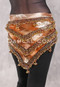 Egyptian Beaded Hip Scarf - Floral with Gold, Silver and Amethyst Iris