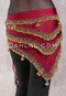 Egyptian Beaded Hip Scarf - Wine with Gold and Amethyst Iris