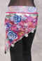 SOHA Single Coin Hip Scarf with Multi-Size Coins - Floral with Silver