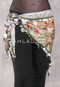 SOHA Single Coin Hip Scarf with Multi-Size Coins - Floral with Silver