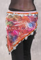 SOHA Single Coin Hip Scarf with Multi-Size Coins - Floral with Silver