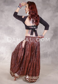 LUNA JADE Draped Silk Brocade Harem Pant - Sienna with Silver